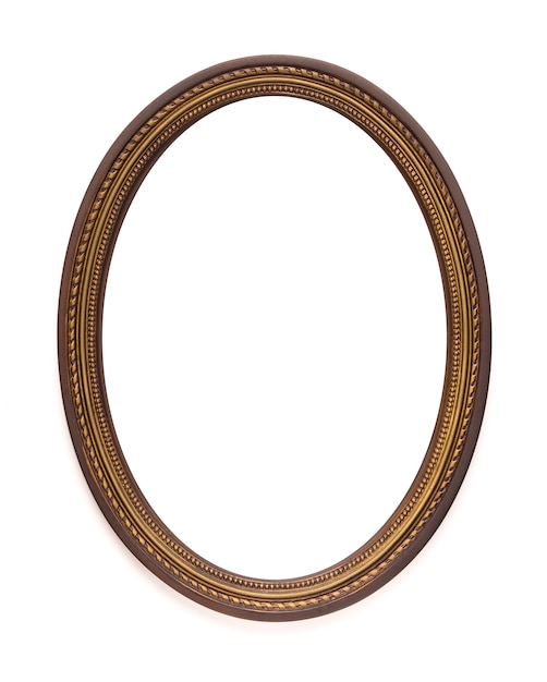 Photo vintage wooden oval frame