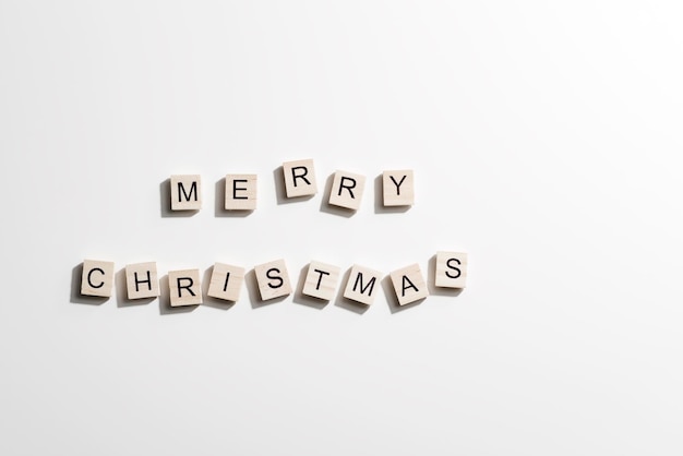 Vintage wooden word Merry Christmas