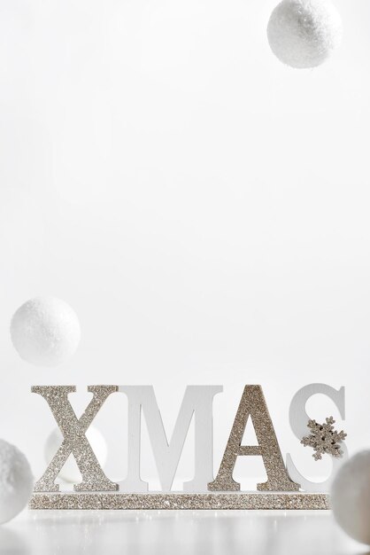 Photo vintage wooden word xmas