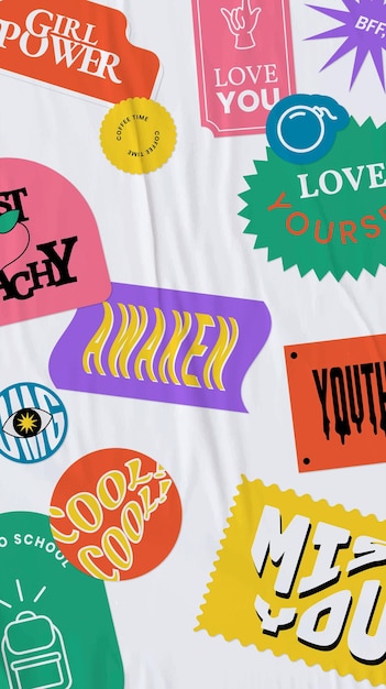vintage word sticker png background paper texture
