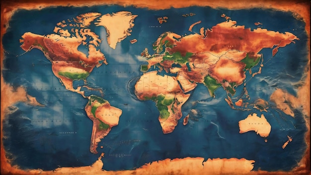 Vintage world map background with slate