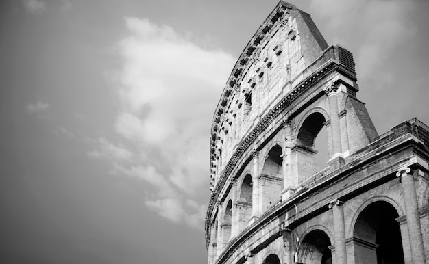 Vintage zwart-wit Colosseum in Rome, Italië