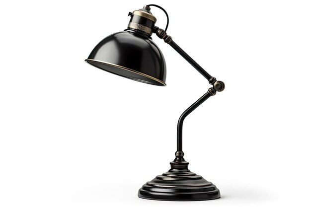 Vintage zwarte bureaulamp geïsoleerd op wit