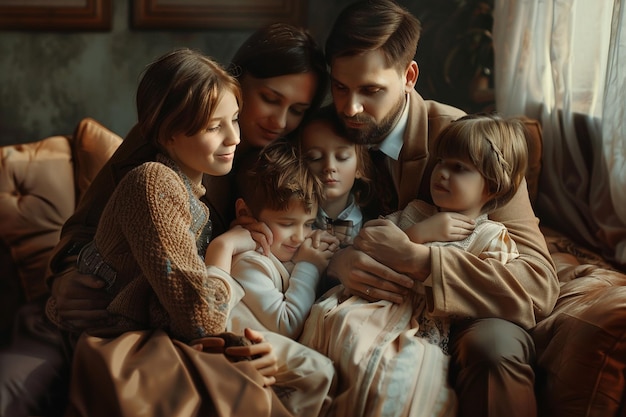 Vintageinspired family portrait capturing moments