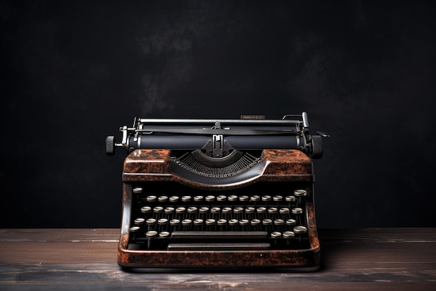 Vintagestyle blank typewriter mockup top view