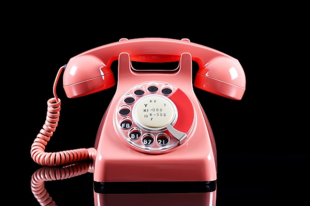 Photo a vintagestyle rotary dial telephone for retro appeal