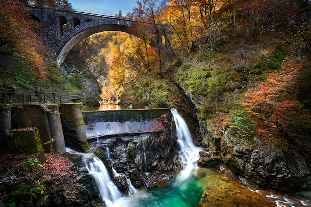 Vintgarwaterval en canion, Slovenië