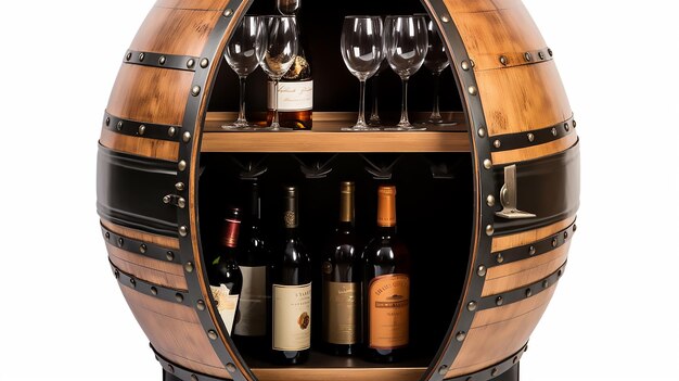 Foto vintiquewise barile di legno a forma di barile per vino eleganza senza tempo