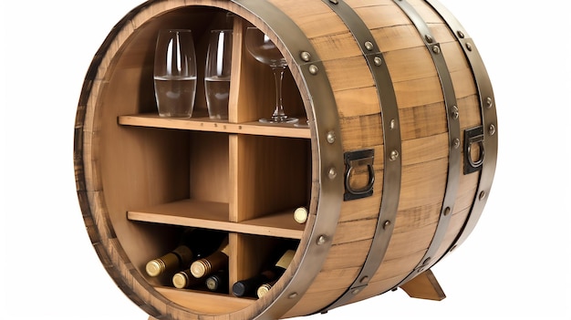 Photo vintiquewise wooden wine barrel shaped wine holder timeless elegance