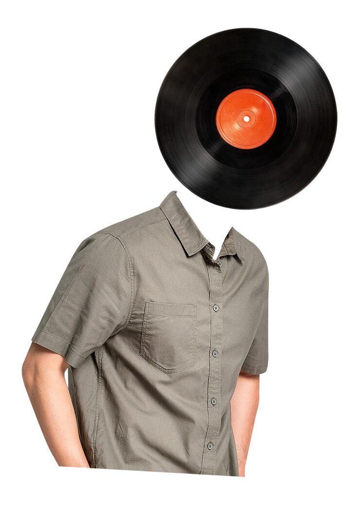 Photo vinyl head png man sticker surreal music remixed media transparent background