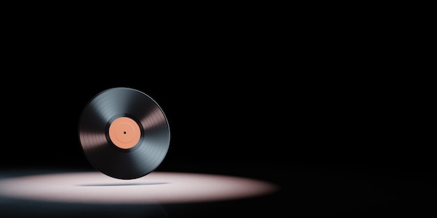 Vinyl record in the spotlight isolated