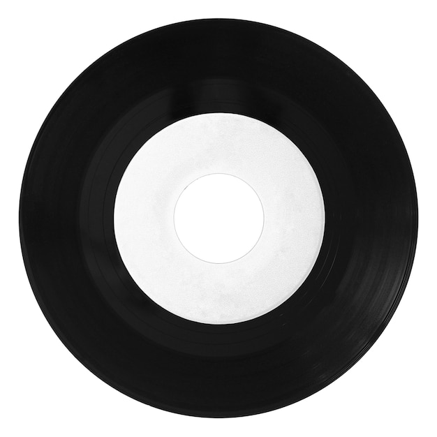 Vinyl record isolated with white label