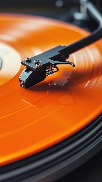 Vinyl record on a player The concept of music and vintage