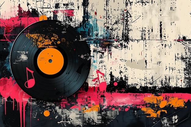 Foto vinyl record texture met vinyl record cutouts en musical n creative background decor collection