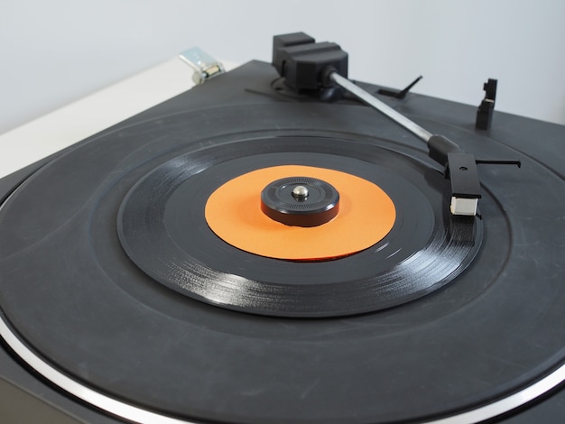 Vinyl record on turntable