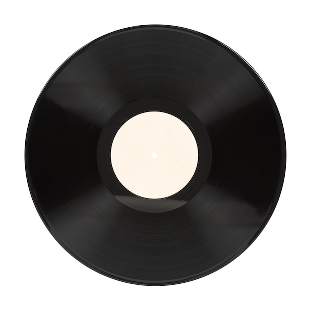 Photo vinyl record on white background