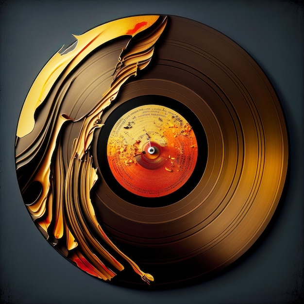 Vinyl record with an abstract design on it Generative AI