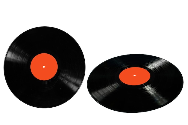 Vinyl records isolated on a white background Record music