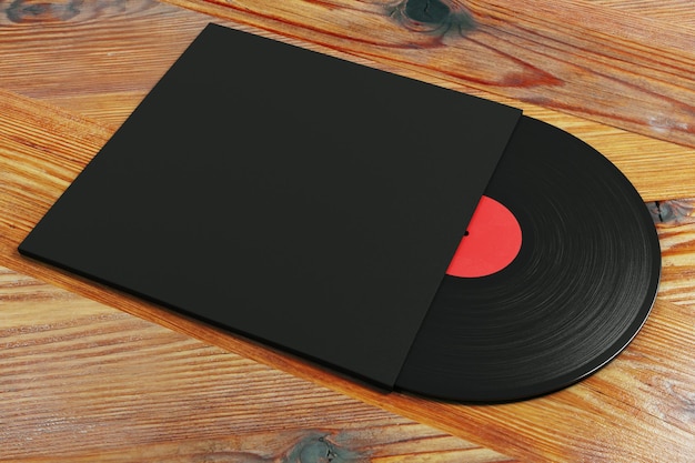 Vinyl with case closeup