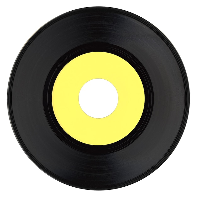 Vinylplaat met geel label