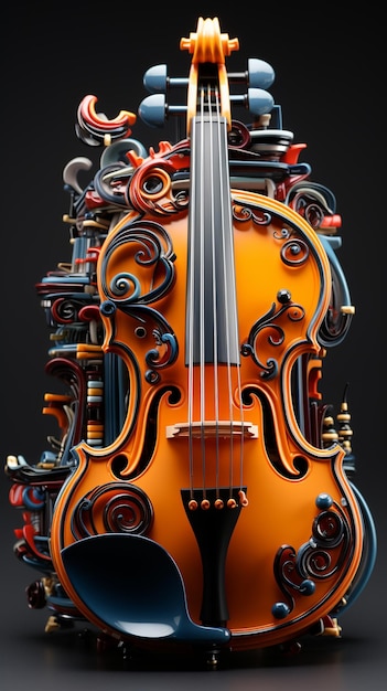 Viola muziekinstrument HD 8K behang Stock Fotografische afbeelding