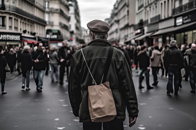 Violent Crowded Demonstration in the streets of Paris generative ai