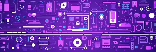 Photo violet abstract technology background using tech devices and icons thin line interface vector illustration pattern ar 31 job id b9557c6260aa4dfdac672d7869241f0f