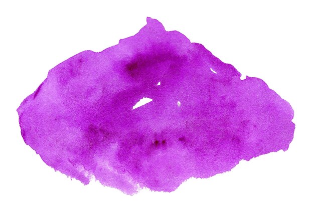 Violet abstracte aquarel splash op witte achtergrond