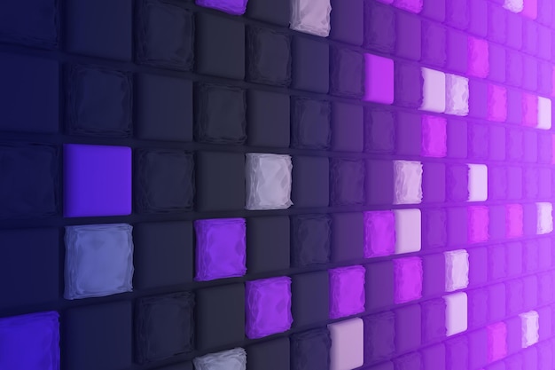 Violet Background with 3D Cube