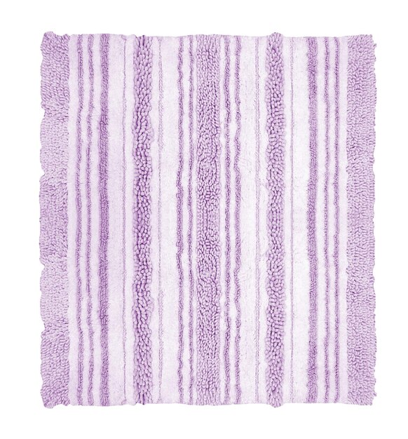 Violet bath rug isolated on white