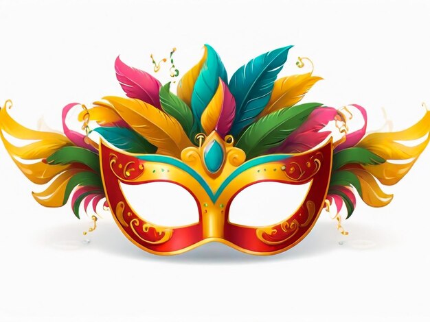 Violet carnival mask with feathers