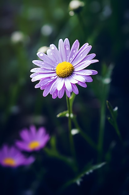 violet daisy paars aster bloem behang