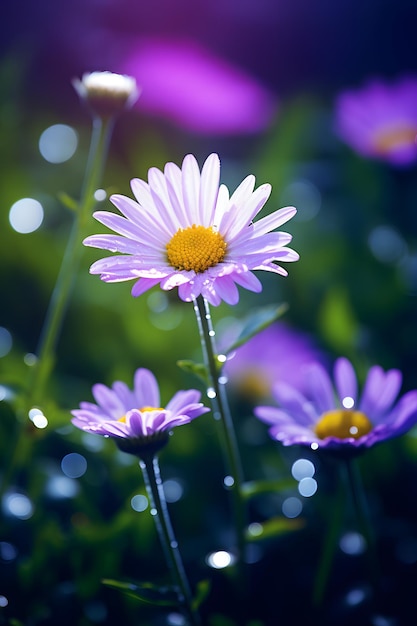 violet daisy paars aster bloem behang