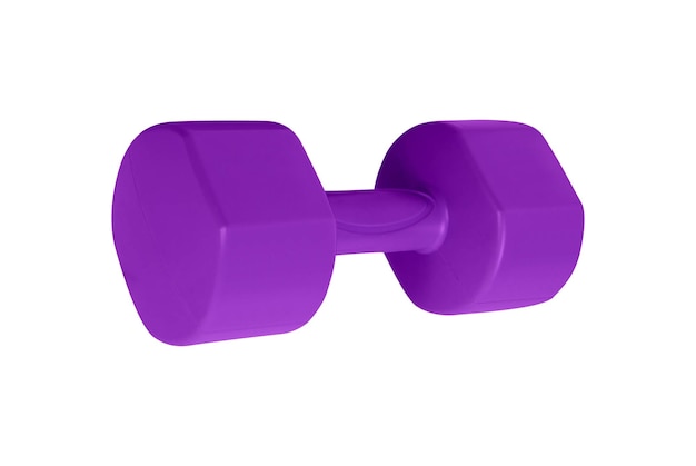 violet dumbbell isolated on white