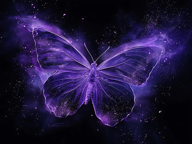 Violet Dust Butterfly Effect With Butterfly Wing Patterns an Effect FX Texture Film Fillter BG Art