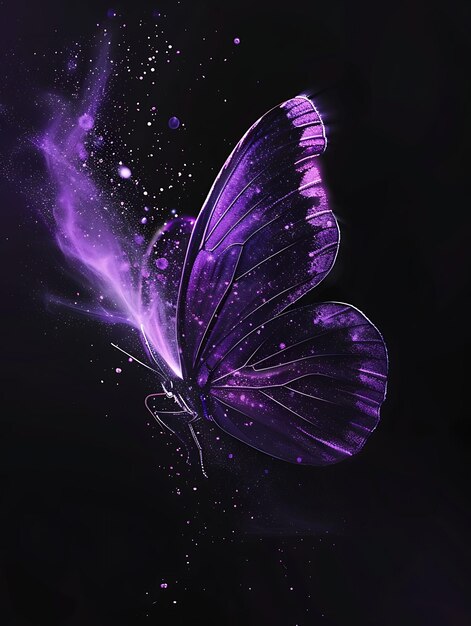 Violet Dust Butterfly Effect With Butterfly Wing Patterns an Effect FX Texture Film Fillter BG Art