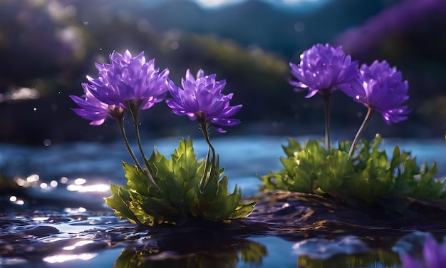 Violet Everlasting Along the Shore Wallpaper