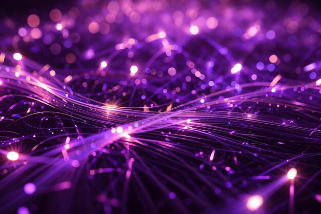 Violet fiber optics lights abstract background