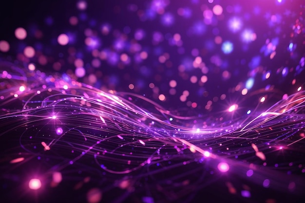Фиолетовые волоконно-оптические огни абстрактный фон