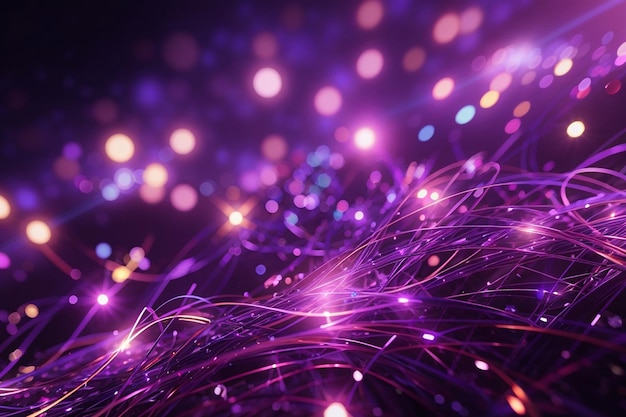 Violet fiber optics lights abstract background
