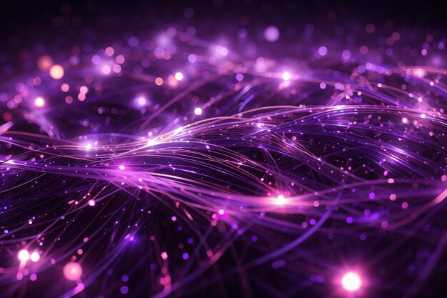 Violet fiber optics lights abstract background