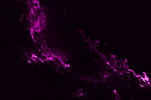 Violet flame Burning of rice straw at night