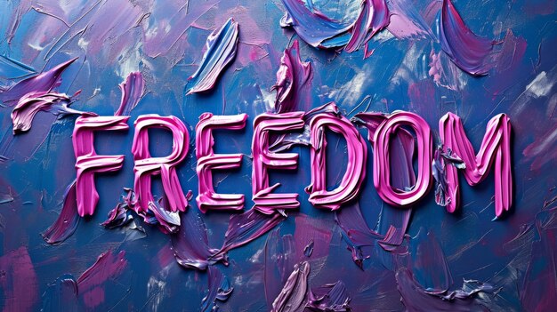 Violet Freedom concept creative horizontal art poster