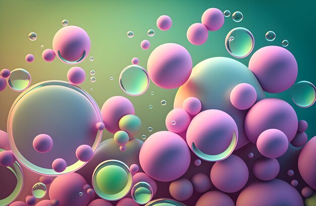 Photo violet and green balls abstract background