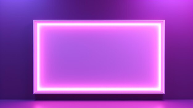 Violet LED Creative Abstract Geometric Frame Textured photorealistic mount Abstract Bright Surface Geometrical Horizontal Background Ai Generated Photo frame with copy space