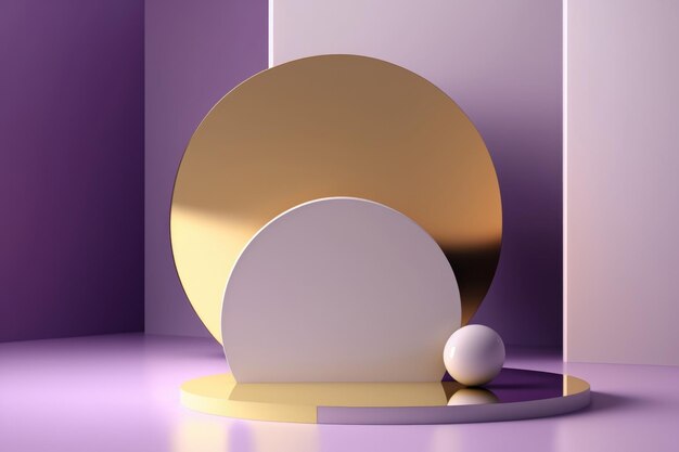 Violet luxury empty podium Illustration AI Generative