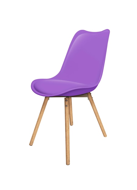 Violet Modern chair close up isolated on a white background