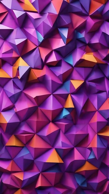Violet mosaic triangular background paper origami generative ai illustration