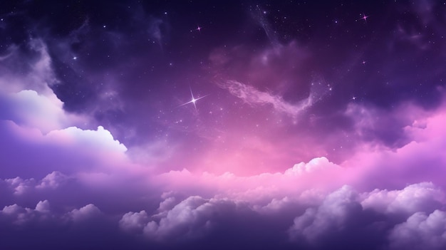 Photo violet neon glow sky background