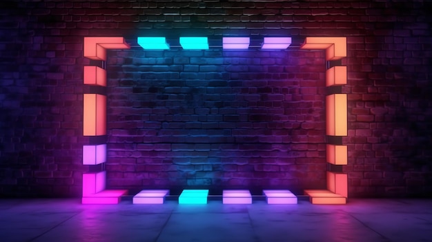 Violet neon light background template design and wallpaper